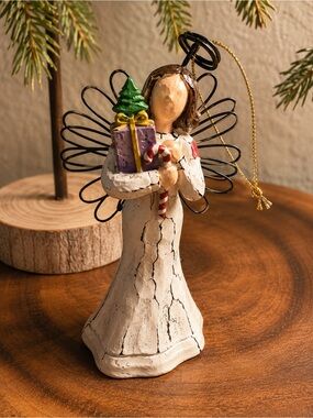 Christmas Angel Ornament‎ with Metal Wings